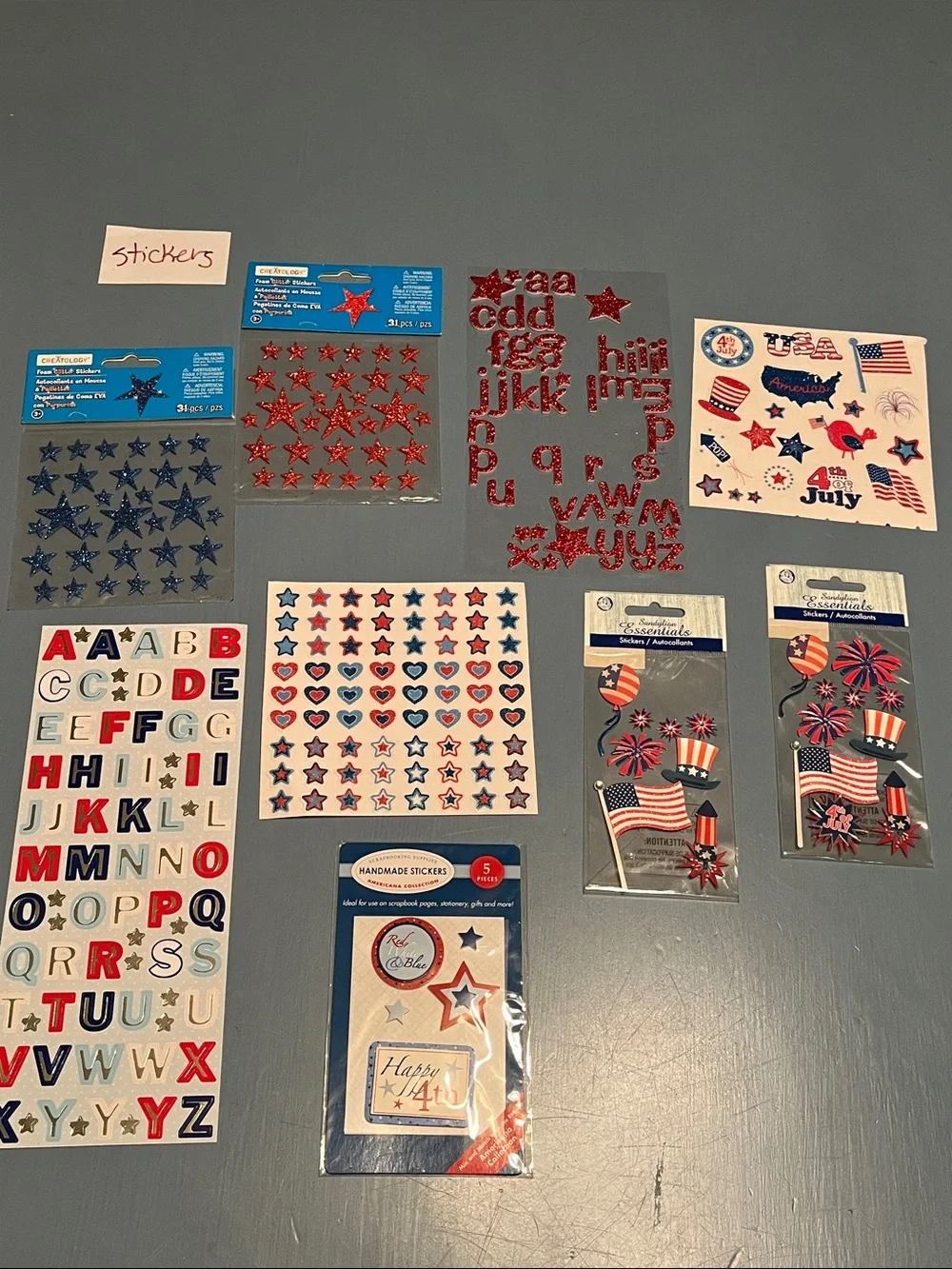 Patriotic July 4th Scrapbooking Lot | Papers, Stickers, Embellishments, Alphabet